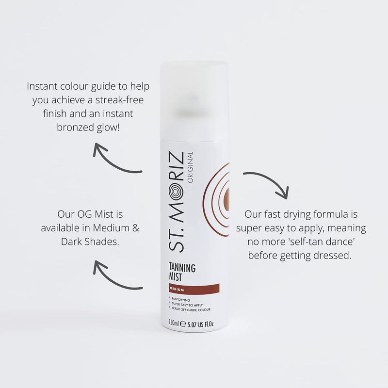 St Moriz Original Instant Tanning Mist, Fast Drying Vegan Fake Tan, Medium, 150 ml - NewNest Australia