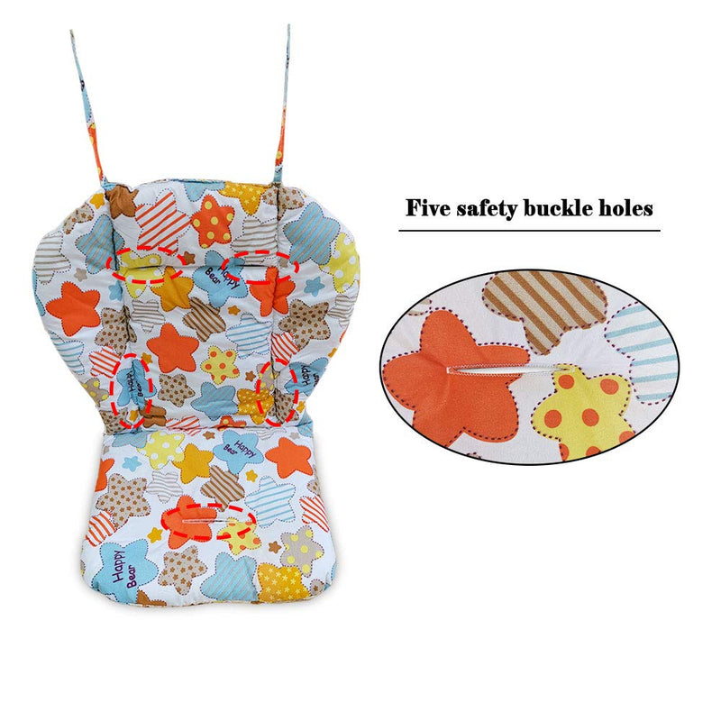 High Chair Pad, Baby/highchair/seat Cushion/Breathable Seat Pad，Comfortable and Soft, Suitable for The High Chair and Stroller in The Picture(Colored Stars Pattern) - NewNest Australia