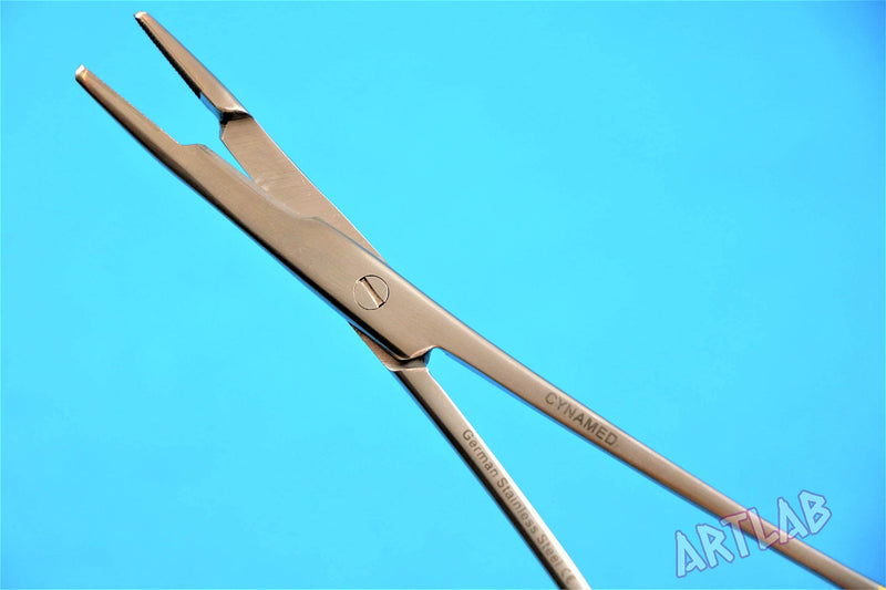 1 TC Olsen Hegar Needle Holder 6.5 Inch Needle Holder Hemostat Scissors Gold Handle Rings Cynamed German Stainless - NewNest Australia