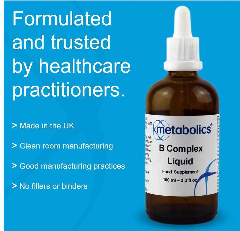 Vitamin B Complex Liquid Drops — Contains Vitamin B12 Methylcobalamin & Adenosylcobalamin + B1, B2, B3, B5, B6, B7, Choline Folate & Biotin | All from Bio-Available Forms — Additive Free - NewNest Australia