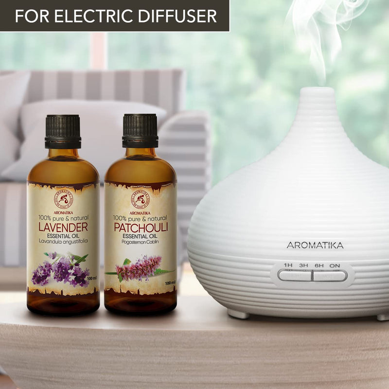 Essential Oils Set 2 X 100 Ml - Aromatherapy With Patchouli Oil And Lavender Oil - Oils For Aroma Diffusers And Soaps - Lavender Oil For Scented Candles And Diy Natural Cosmetics - Patchouli Oil For - NewNest Australia