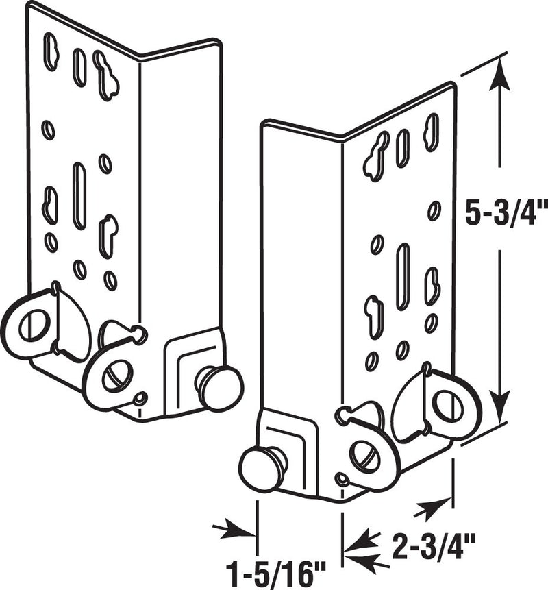 Prime-Line GD 52197 Bottom Lifting Brackets without Fasteners and 7/16-Inch Stem, (Pack of 2) Steel - NewNest Australia