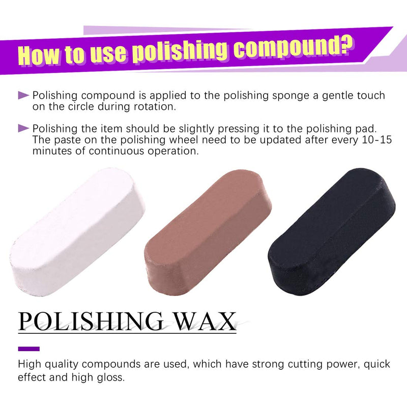 Swpeet 6Pcs 6 Inch Buffing Polishing Wheels with 3 Colors Polishing Compounds Kit, Including Flannel (30 Ply), Cotton (40 Ply), Yellow Buffing Wheel (30 Ply) Polish Pad with 1/2” Arbor Wheels - NewNest Australia