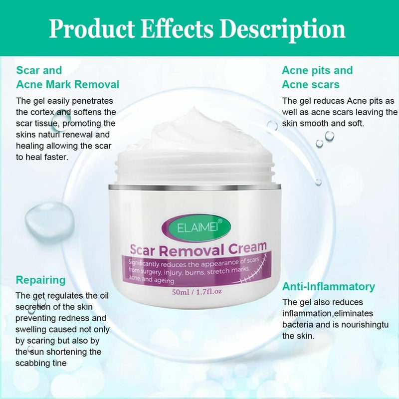 Scar Removal Cream New & Appearance of Old Scars Surgery, Stretch Marks, Acne, Burns & Injuries Face or Body, Working for Removing Scars and Strech Mark for Pregnancy - NewNest Australia