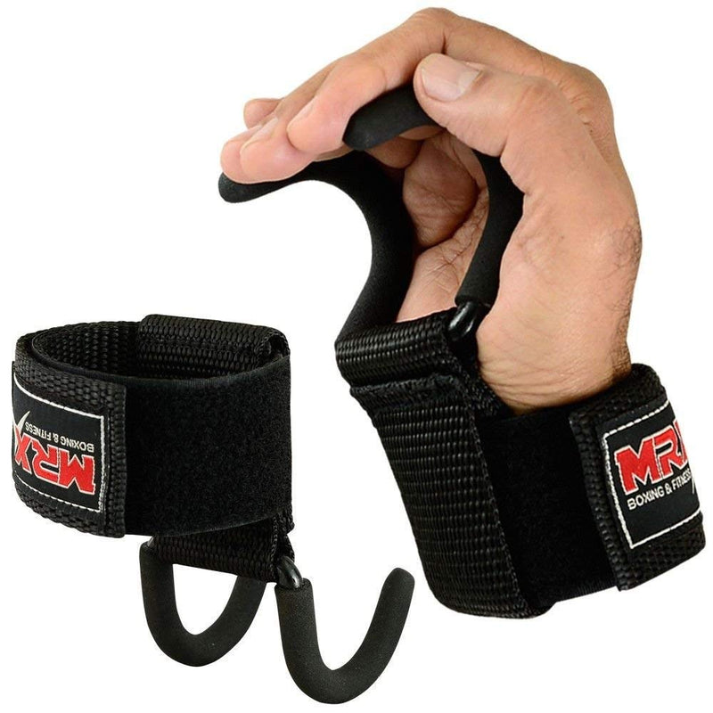 MRX Power Weight Lifting Straps Wrist Support Heavyduty Gym Training Bandage Cordura Hook Deadlifting Wraps Metal Rod Hooks - NewNest Australia