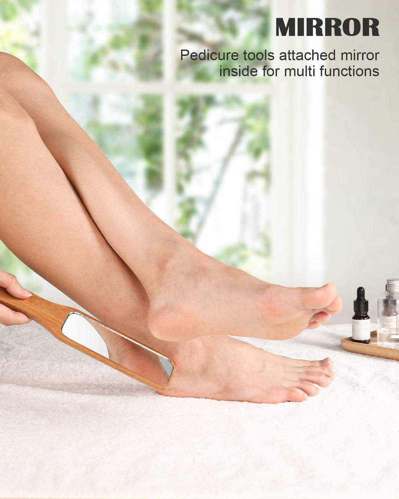 Fvion Callus Remover - 2-In-1 Nano Glass Callus Rasp With Mirror, Professional Callus File For Wet & Dry Feet, Foot Rasp For Hard And Dead Skin, Foot Care Safe & Fast - NewNest Australia