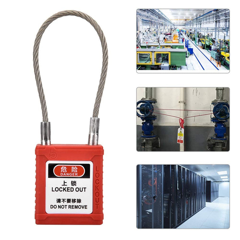 Lockout Tagout Locks, Safety Padlock Engineering Non-Conductive Lock Long Body Safety Padlock Red - NewNest Australia