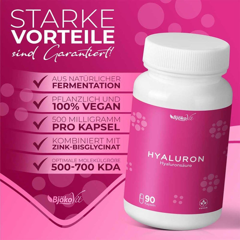 Hyaluronic acid 500 mg vegan capsules 90 pieces - NewNest Australia