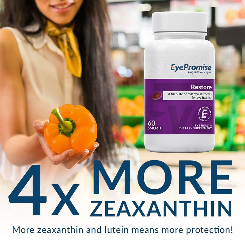 EyePromise Restore Supplement - 60 Softgel Capsules Containing Lutein, Vitamin C, Vitamin D, Vitamin E, Omega-3 Fish Oil, and Zeaxanthin - A Patented Complete Macular Health Formula - NewNest Australia