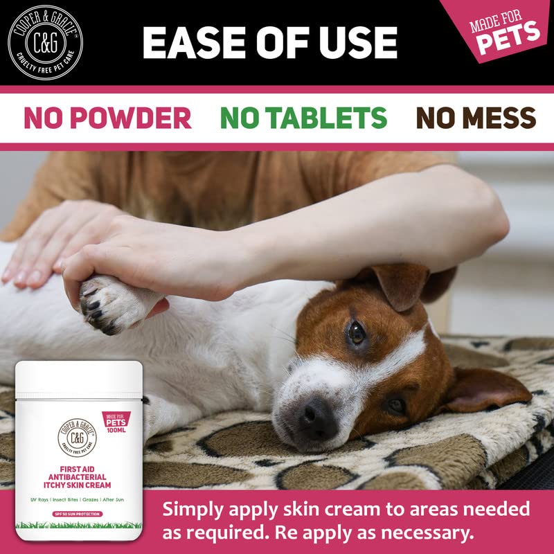 C&G PETS | FIRST AID ANTIBACTERIAL ITCHY SKIN CREAM WITH SPF 50 | 100% NATURAL ESSENTIAL OIL | MAINTAINS CRACKED ITCHY SKIN |LICK SAFE NON TOXIC NON IRRITANT |HIGHLY ABSORBENT SUN CREAM FOR DOGS 100ML - NewNest Australia