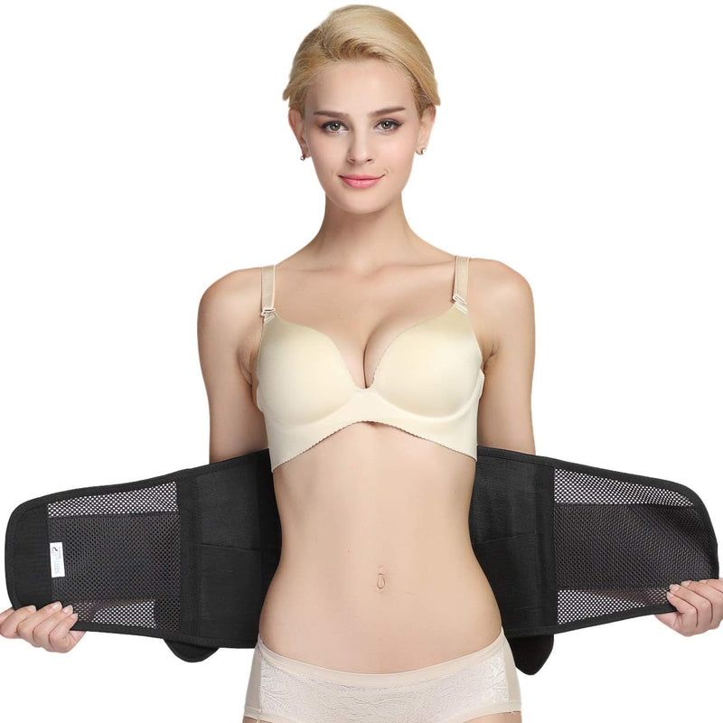 Neotech Care Adjustable Back Support With Double Adjustment Straps - Lumbar Area & Lower Back - Breathable & Lightweight Material - Wide Support - Posture - Black (M) - NewNest Australia