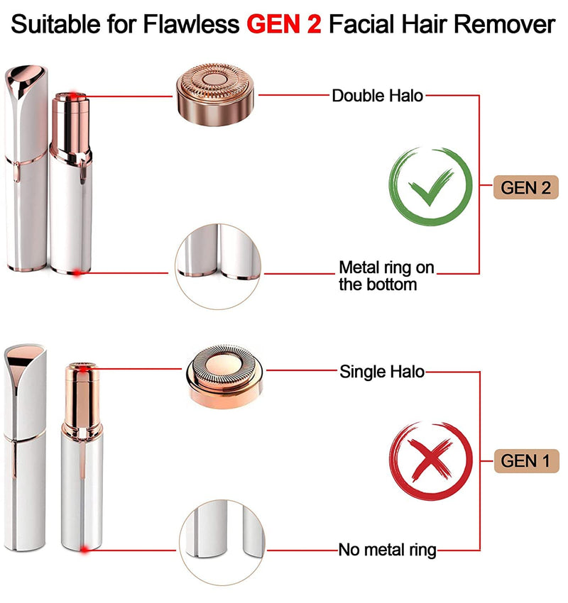 Replacement Heads Compatible with Finishing Touch Flawless Generation 2 Electric Shaver for Lips Chin Cheeks and Pens da Poweka (Pack of 6) - NewNest Australia