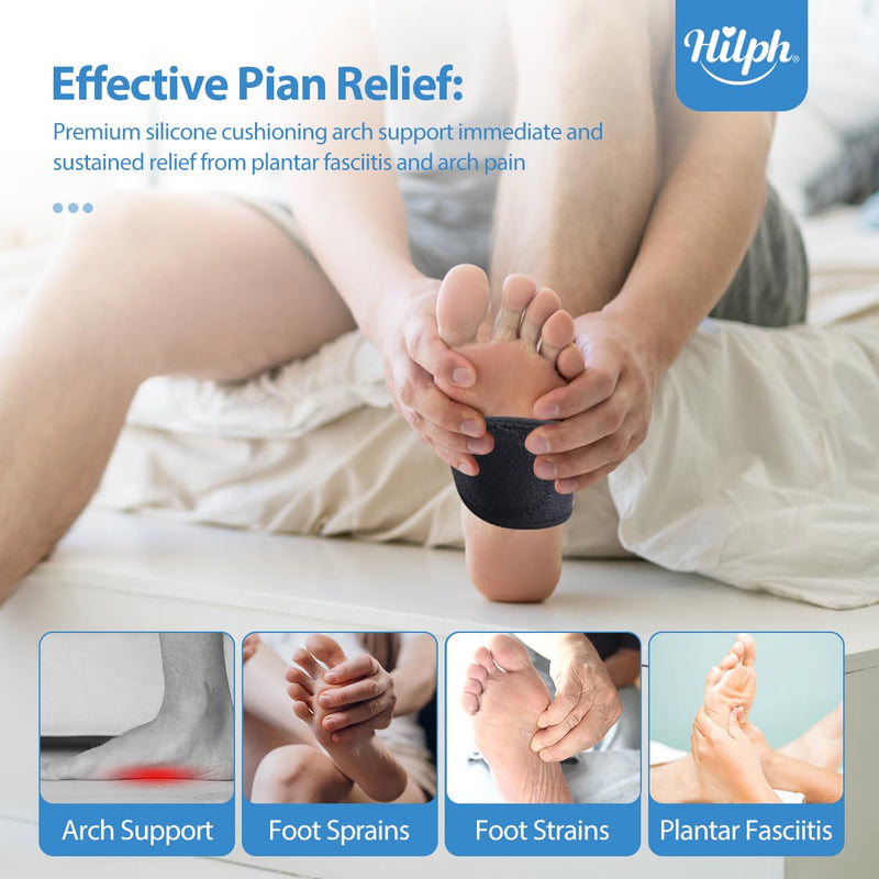 Hilph Copper Arch Bandages Plantar Fasciitis Pain Bandage Foot Brace Metatarsal, Compression Padded Bandages for Pain Relief and Sore Flat Feet, Heel Spurs, High Arch (1 Pair) Gel - NewNest Australia