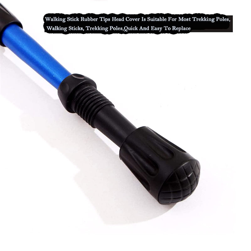 10pcs Walking Stick Rubber Tips,Walking Pole Ferrules With Shock Absorption,Spare Replacement Rubber Cane Tips Protectors Accessories,For Hiking Camping Climbing (11mm,Black) - NewNest Australia