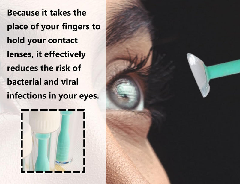 KAPSING Pack of 4 contact lens insertion aids, insertion aid for contact lenses, contact lens sucker, soft lenses, contact lens insertion aid with bottle - NewNest Australia