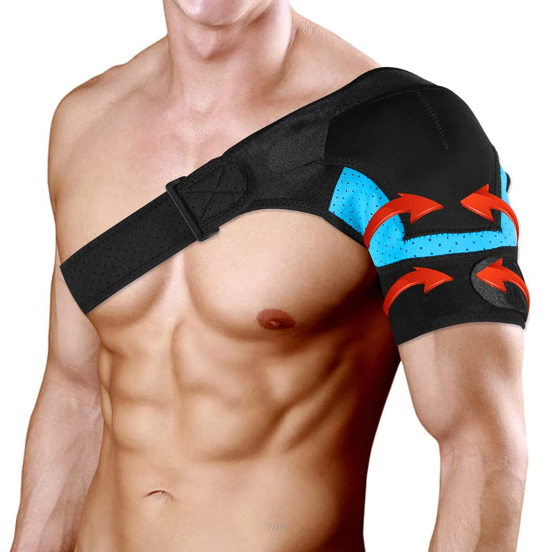 Shoulder Brace Neoprene Shoulder Support Bandage Adjustable Shoulder Support Bandage Shoulder Support Arthritic Shoulder Dislocation Unisex Fits Both Left Or Right Shoulder (Blue) - NewNest Australia