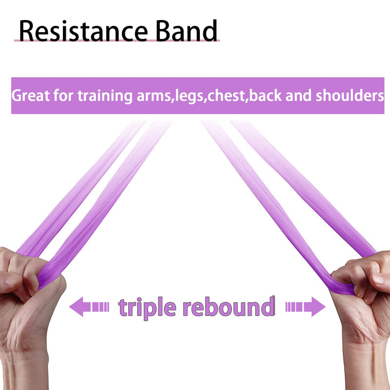 PROIRON Latex-Free Resistance Bands, Exercise Bands for Strength Training, Yoga, Pilates, Stretching, Home Gym Workout, Upper Lower Body, Light Medium Heavy b-Purple/2m/20lb - NewNest Australia