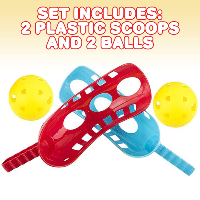 ArtCreativity Scoop and Toss Game, Includes 2 Scoops and 2 Balls, Outdoor Lawn Game for Kids and Adults, Durable Plastic Construction - Yard, Beach, Picnic, and Camp Tossing Game for Fun Outside - NewNest Australia