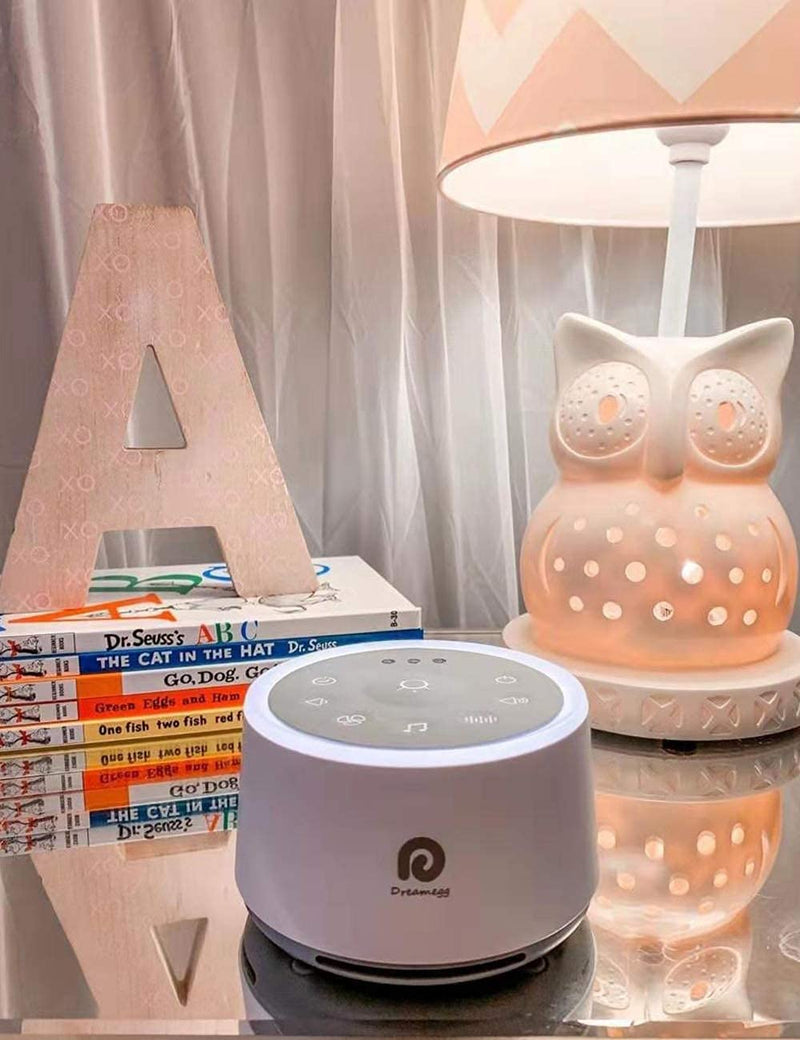 Dreamegg D1 Sound Machine - White Noise Machine with Baby Night Light for Sleeping, High Fidelity Sounds, Timer & Memory Feature, Sound Machine for Baby Adults, Home, Office, Travel (White) Classic White - NewNest Australia