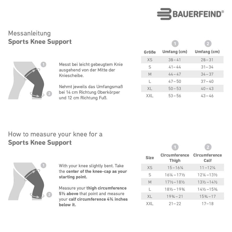 Bauerfeind,Bauerfeind Knee Support Unisex Knee Support, 1 Sports Knee Support For Jogging And Football, Knee Brace With Silicone Ring After Tear / Meniscus Tear, Right & Left - NewNest Australia