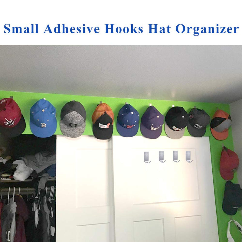 NewNest Australia - Small Adhesive Hooks Hat Hooks Rack for Wall Mounted Hangers 304 Stainless Steel Waterproof Stick on Hooks Strong & Durable (Max Load up to 4Lbs)-20 Packs Small Adheisve Hooks 