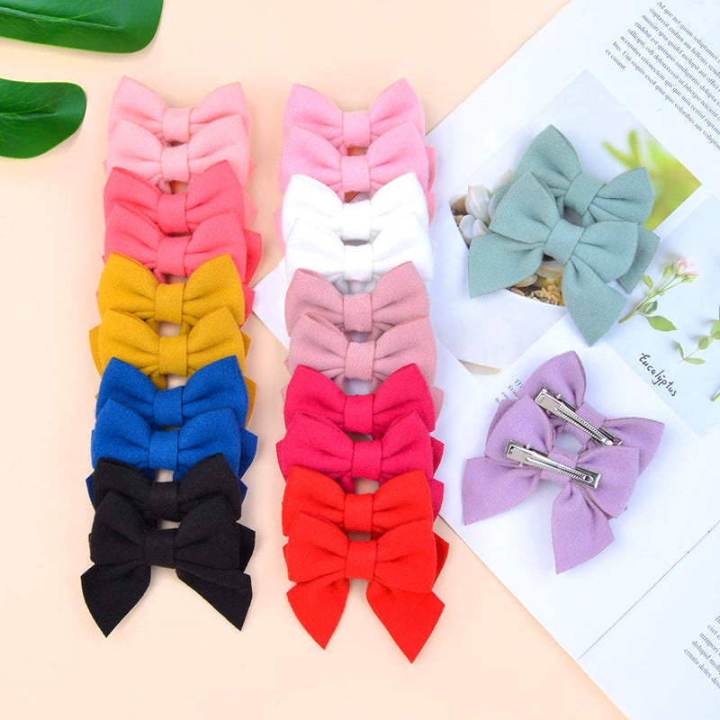 Choicbaby 40PCS/20Colors 2.8 Inches Baby Girls Hair Bows Clips Alligator Clips Felt Woolen Hair Barrettes Hair Accessories for Toddlers Infants Kids and Little Girls - NewNest Australia