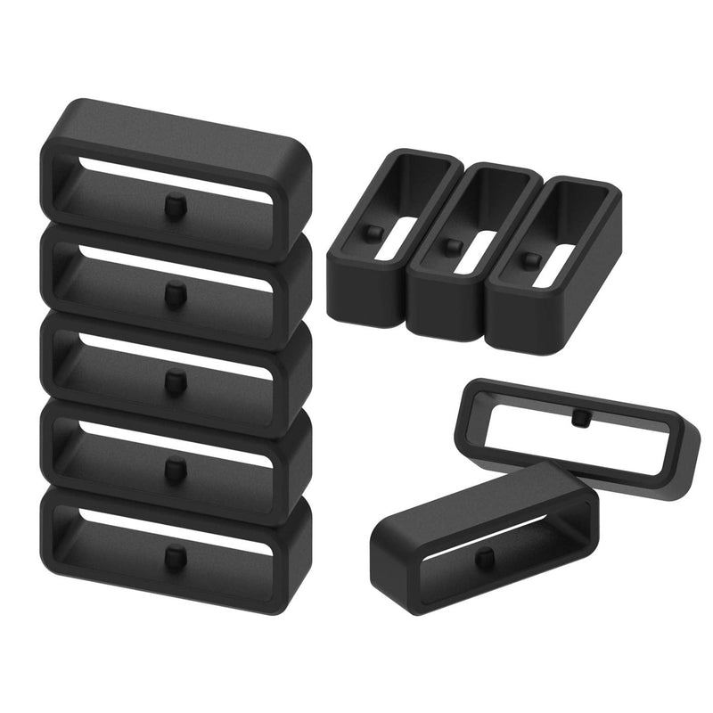 Band Keepers Compatible with Garmin Instinct/Instinct 2/Vivoactive 4/Fenix 7/Fenix 6/Fenix 5 Watch Bands, Silicone Fastener Rings Security Loop/Holder/Retainer (Black-6pcs) Black-6pcs - NewNest Australia