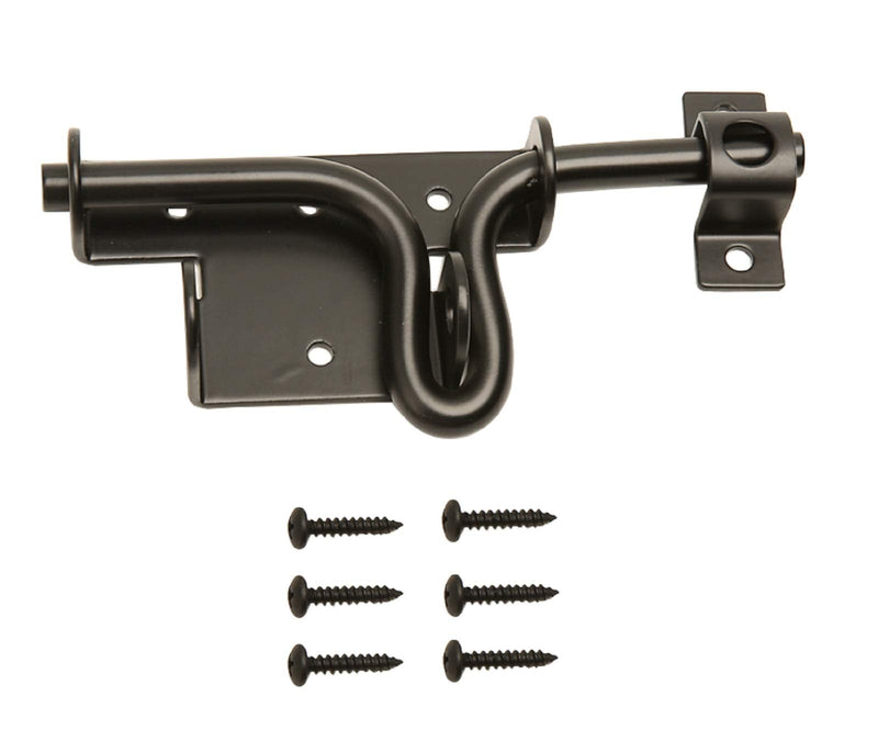 LAJIAOZ Black Heavy Duty Slide Bolt Gate Latch with Padlock Hole - Solid Hardware Thickened Metal Sliding Bolt Door Locks Gate Latches for Shed Door,Wooden Fences,Barn Doors,Yard Door,Outdoor Latch 1 - NewNest Australia