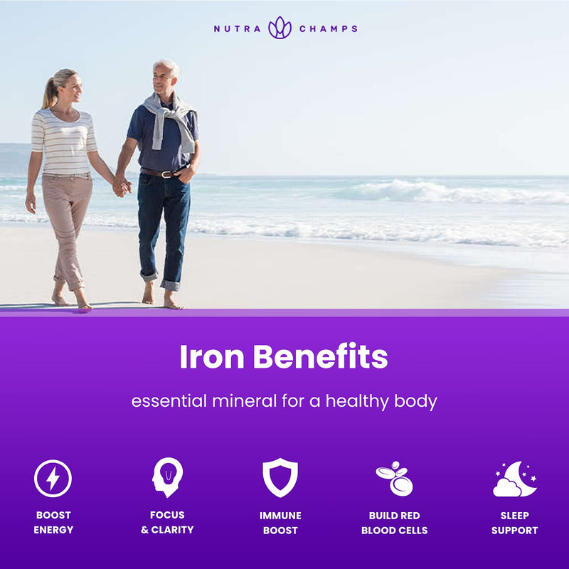 (2-Pack) Iron Gummies for Adults & Kids | 20mg Microencapsulated Iron Supplement Gummies with Vitamin C | Blood Builder & Energy Support for Iron Deficiency & Anemia | 120 Vegan Iron Vitamin Chewables 2 - NewNest Australia