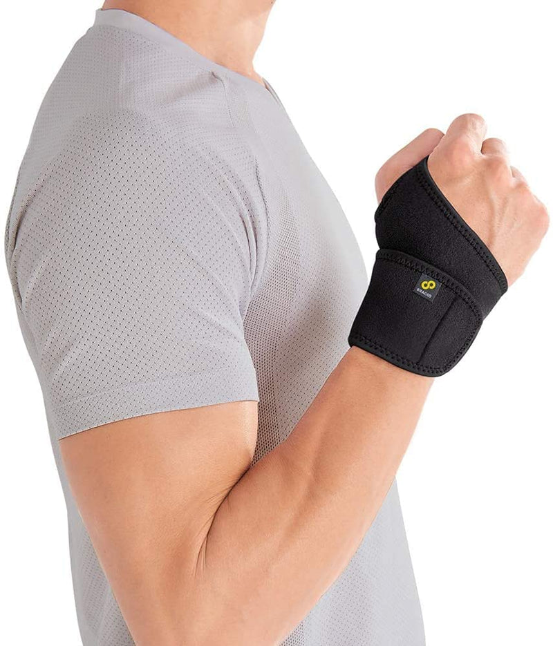 Bracoo WS10 Wrist Support Brace, Hand Support, Adjustable Wrist Wrap Strap for Fitness, Weightlifting, Tendonitis, Carpal Tunnel Arthritis, Joint Pain Relief – Fits Right and Left Hand Black - NewNest Australia