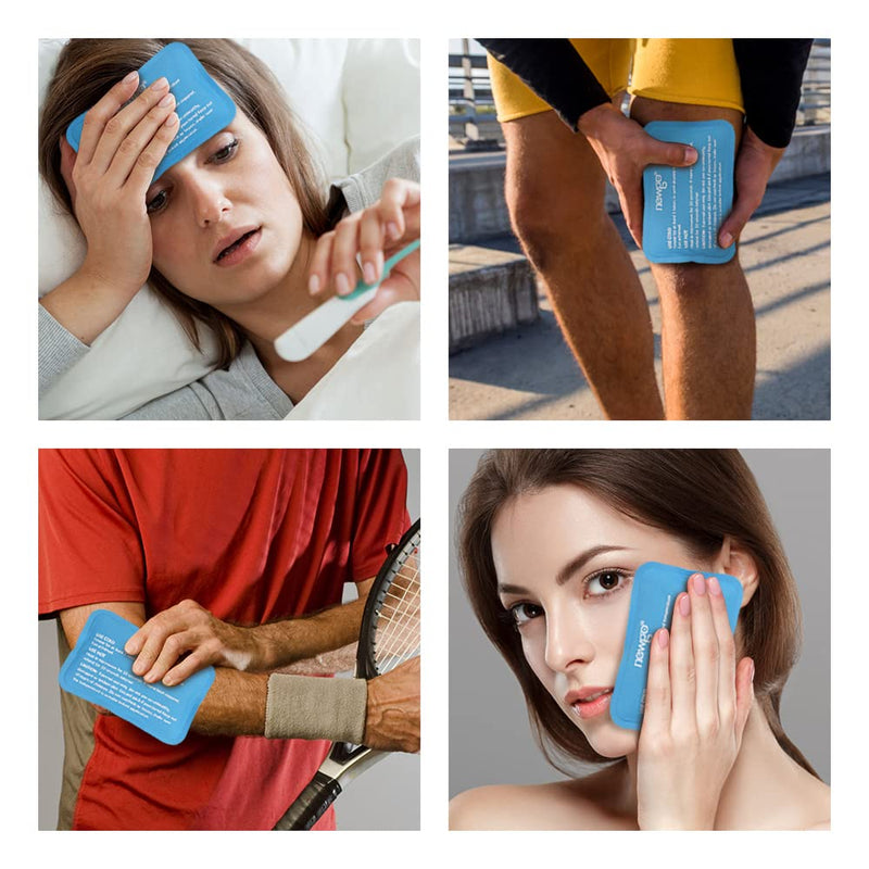 NEWGO Ice Pack for Injuries Reusable, 6PCS Reusable Hot Cold Therapy Small Gel Ice Pack for Wisdom Teeth, Eyes, Migraine, Headaches, Bruises, Bumps, Swelling, Pain Relief (Blue) - NewNest Australia