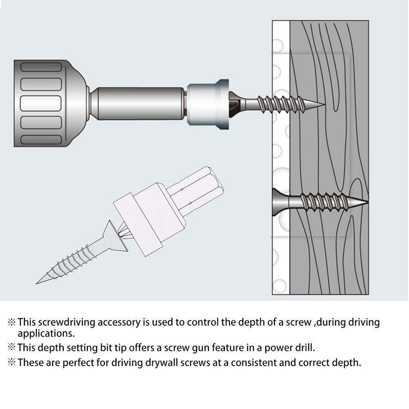 AUTOTOOLHOME 10pc Drywall Screw Bits Setter Dimpler PH2 Magnetic Bit Holder for Plasterboard - NewNest Australia