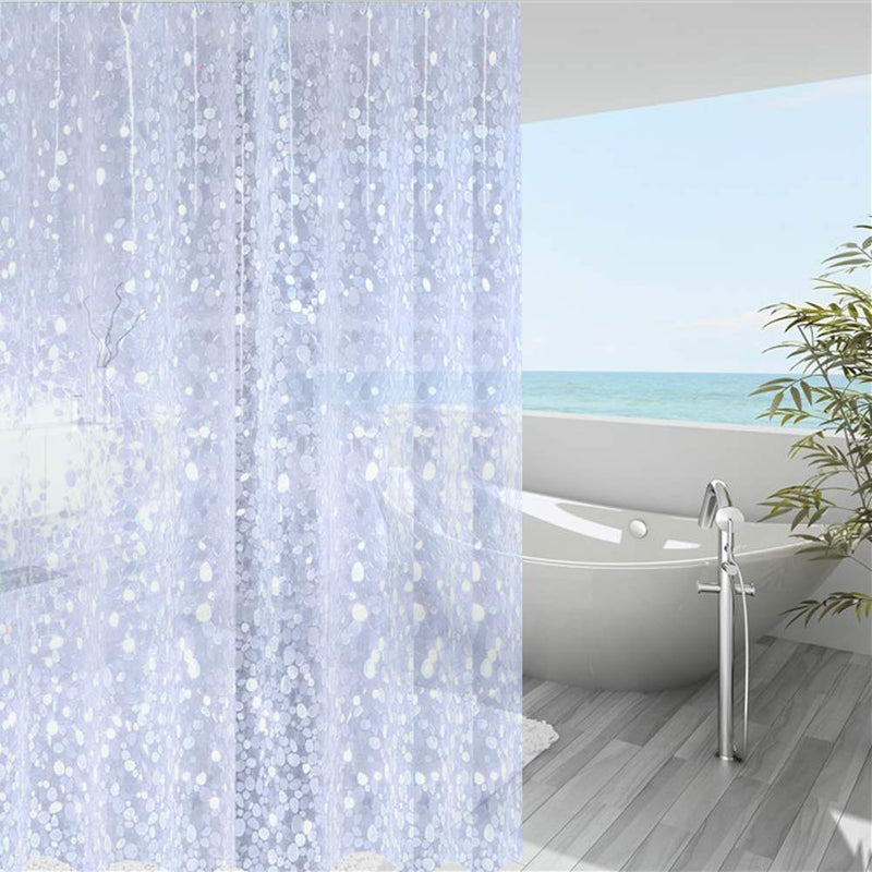 Shower Curtain Liner 75 Inches Long, 3D EVA Translucent Heavy Duty Weighted Vinyl Shower Liner with 3 Strong Magnets for Bathroom Spa Hotel, Pebble, 72x75 Inch Longer/72"W X 75"H'' 3d Pebble - NewNest Australia