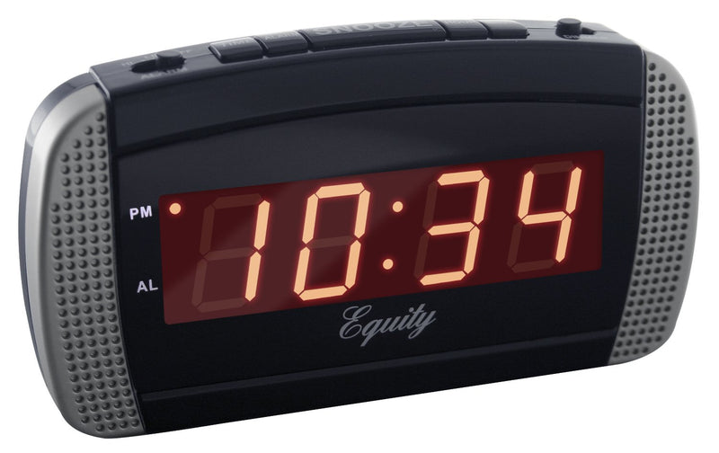 NewNest Australia - Equity by La Crosse 30240 Super Loud LED Alarm Clock,Black/Silver 