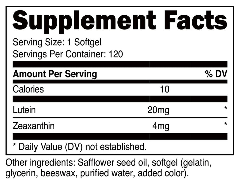 Nutricost Zeaxanthin with Lutein 20mg, 120 Softgels - Potent, Non-GMO, Gluten Free - NewNest Australia