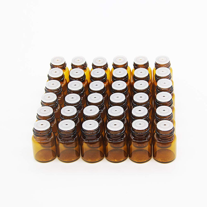 Yizhao Brown Empty Glass Bottles 1 Ml, Sample Glass Bottles With Orifice Reducers For Essential Oil, Aromatherapy, Perfume, Massage, Spa, Fragrances, Chemistry Laboratory - 36 Pieces - NewNest Australia