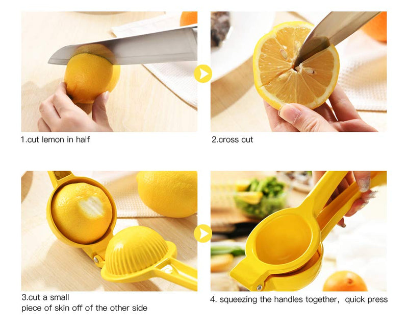 NewNest Australia - Manual Juicer Citrus Lemon Squeezer,Fruit Juicer Lime Press Metal,Professional Hand Juicer Kitchen Tool(yellow） yellow 