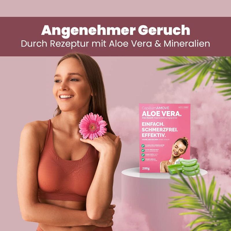 Capillum AMOVE Aloe Vera 500g hair removal cream intimate area woman - gentle hair removal powder women pain-free shower intimate hair removal cream women without additives with neutral smell 1x500g - NewNest Australia