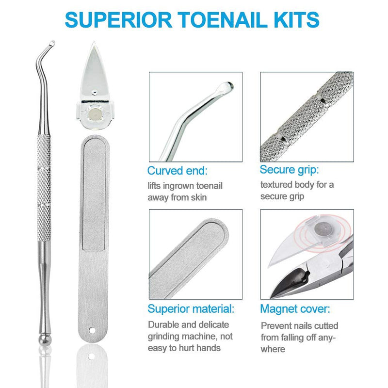 4PCS Toe Nail Clipper for Ingrown or Thick Toenails,Toenails Trimmer and Professional Podiatrist Toenail Nipper for Seniors with Surgical Stainless Steel Surper Sharp Blades Soft Grip Handle Black - NewNest Australia