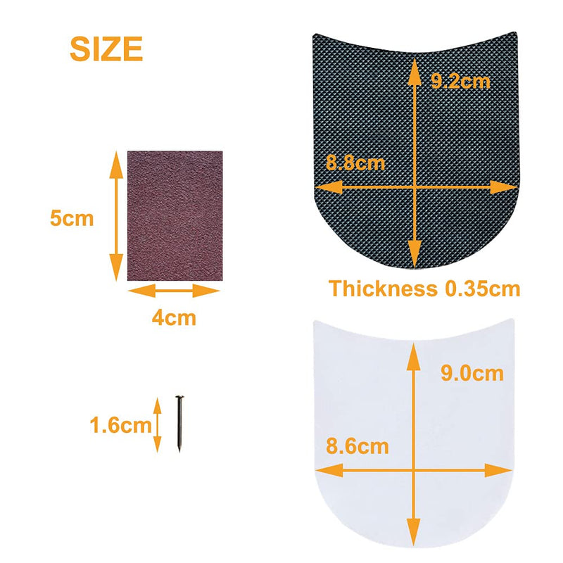 UNIKSTEP 2 Pairs Shoe Heel Pads, Shoe Repair Rubber Heels, 3.5mm Thick Anti-Slip Cushion and Protector, Replacement Set with Nails Sandpaper Self-Adhesive Stickers - NewNest Australia