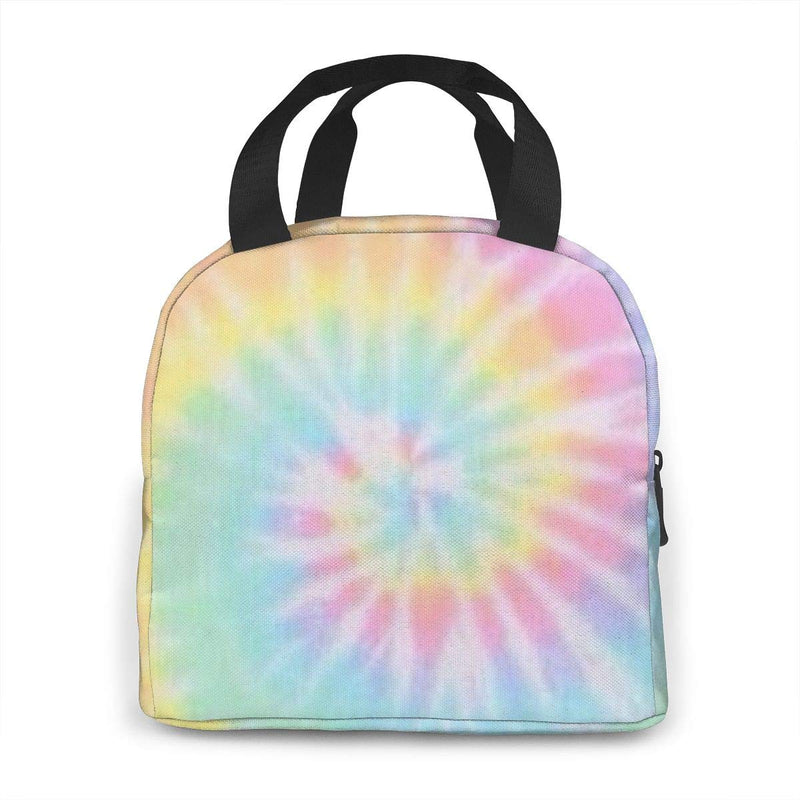 NewNest Australia - Pastel Tie Dye Portable Insulated Lunch Tote Bag Reusable Lunch Box For Men, Women And Kids Pastel Tie Dye 