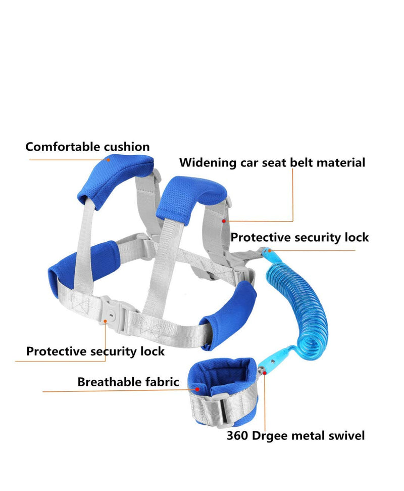 Baby Anti Lost Wrist Link -Anti Lost Backpack Leash Baby Leash Safety Walking Leash Wrist Link with Upgraded Safety Locks for Kids Toddler Leash Anti Lost (2 in 1 Dark Blue 8.2 Foot) … - NewNest Australia