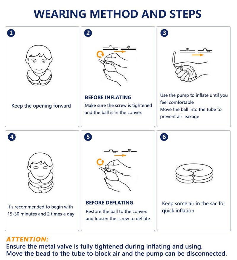 S Cervical Neck Traction Device for Instant Neck Pain Relief - Inflatable & Adjustable Neck Stretcher Neck Support Brace, Best Neck Traction Pillow for Home Use Neck Decompression Gray - NewNest Australia