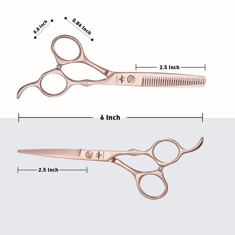 Hairdressing Scissors Set 6 Inch Hair Scissors Set Professional Hair Thinning Scissors Kit Barber Scissors Set for Men Women and Children HSK-RoseGold - NewNest Australia