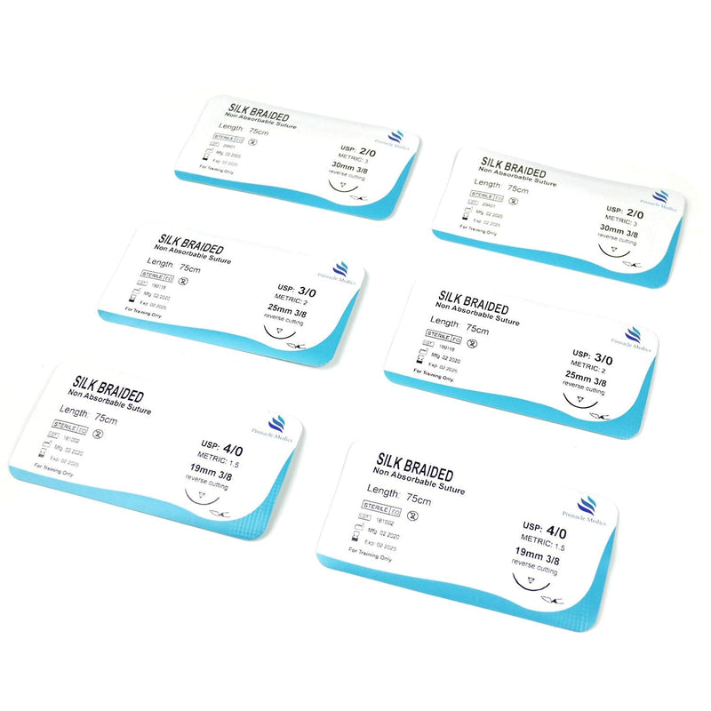 Practice Sutures | Sutures Thread with Needle (24 Mixed 2/0, 3/0, 4/0) | for Medical, Nursing, and Veterinary Students Suture Training | Suture Kit Companion | Demonstration and Education Use Only - NewNest Australia