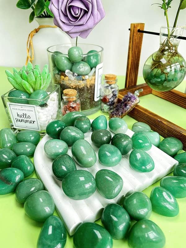 XIANNVXI Green Aventurine Crystal Stones Natural Irregular Polished Tumbled Stones Bulk Crystals Gemstones Vase Filler Decorative Stones Reiki Palm Energy Stones 100 Gram I - Green Aventurine - NewNest Australia