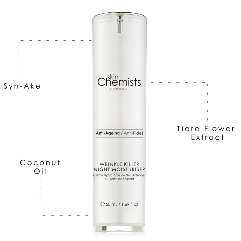 Anti-Ageing Powerful Night Cream To Remove Wrinkles and Fine Lines -Clinically Proven Active Ingredients Synake and Coconut Oi l- Instant Results on Mature Skins 50ml Anti-Ageing Wrinkle Killer Night Moisturiser 50 ml - NewNest Australia