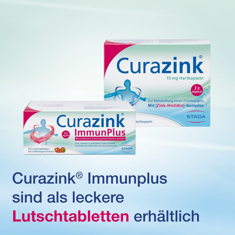 Curazink hard capsules - medicine for the use of a clinically proven zinc deficiency - high dose with 15 mg zinc in the unique zinc-histidine complex - 1 x 100 hard capsules - NewNest Australia