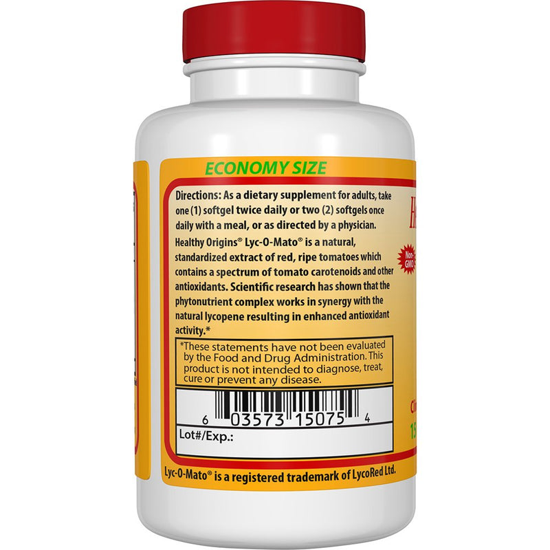 Healthy Origins LYC-O-Mato Lycopene (Non-GMO) 15 mg, 180 Softgels - NewNest Australia
