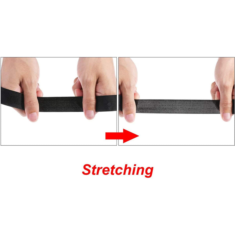 HANFINEE 1-1/2 Inch Wide Sew on Elastic Band Knitted Elastic with Heavy Stretch for Sewing Crafts DIY,Waistband,Bedspread,Cuff (Black,15 Yards) Black 1-1/2 Inch x15yd - NewNest Australia